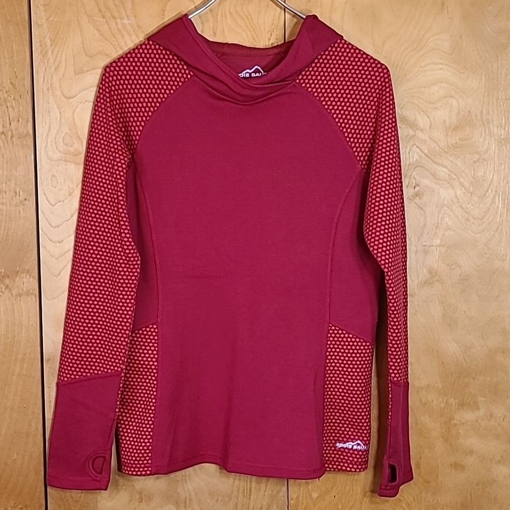 Eddie Bauer fitness style hoodie.  Red & orange.  Size M.  Soft.